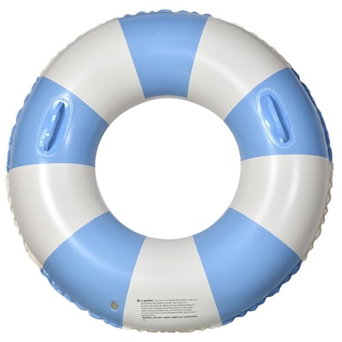 Ringpool Float 29 '' Große Schwimmringe PVC -Pool -Röhrchen mit Griffen ＆ Pumpe aufblasbare Pool Schwimmer Erwachsene Innenrohre für Pool Pool Party Lake Beach Blau, Ringpool Float von Grtheenumb