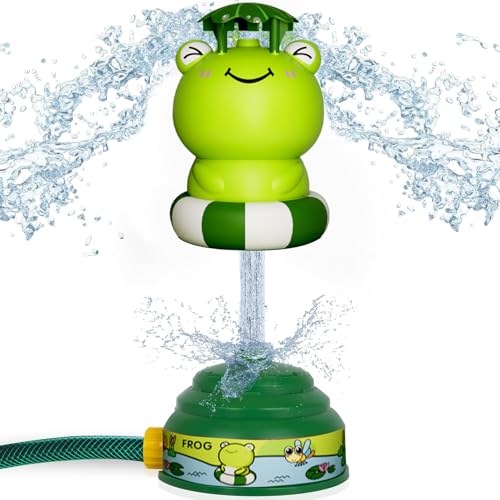 Rocket Sprinkler 4pcs/Set ABS Eva 71in Hoch Sommer Außenwasser Sprinkler Kühlung erfrischend robuste Gartenkind Wassersprinkler für, Mädchen Geschenk, Froschform, Wassersprinkler von Grtheenumb