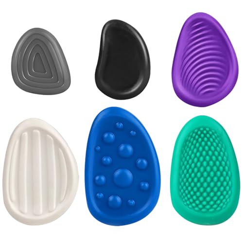 Sorge Stone, sensorische Steine ​​6pcs strukturierte strukturierte Sorge-Sorge-Steinsteine ​​für das Beruhigen, Unterhaltungs- und Stressabbau, flexible und ruhige Zappelspielzeug für Kinder, Zappels von Grtheenumb