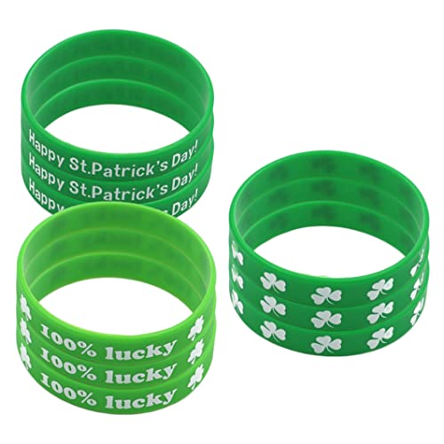 St. Patrick's Day Shamrock Armbänder 9pcs Green Irish Clover Armbänder für Partyfavorin (5 2 4), Green Shamrock Armband von Grtheenumb
