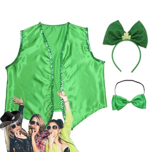 Gruwkue St. Patrick's Day Partykostüm, St. Patrick's Day Party-Outfits | St.Patrick's Day Parade Kostümset | Feiertagsparty-Outfit für Partyzubehör und St. Patrick's Day-Dekorationen von Gruwkue