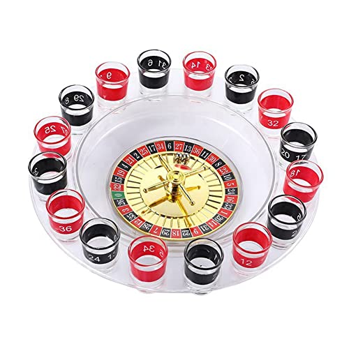 Gsrimgratoe 1 Set mit 16 Tassen Lucky Wheel Entertainment Turntable Drinkware Glas Trinkspiele für Erwachsene von Gsrimgratoe