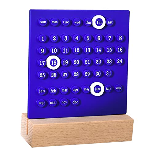 Gsycle Holz-Kinderkalender, wöchentlicher Kinder-Lernkalender, Kleinkind-Vorschulkalender für Kinder, die zu Hause und im Klassenzimmer Lernen (Blue) von Gsycle