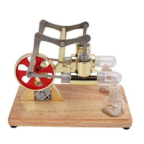 Stirling Motormodell, Zwei Zylinderbalancien Anti -Skid Scientific Physical Model Engine Motor -Bildungsspielzeug für Kinder von Gsycle