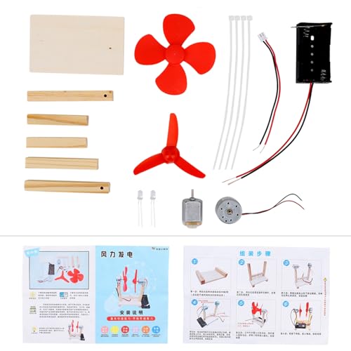 Windgenerator Kit, DIY Wind Generator einzigartige Stromerzeuger Kit Kinder Bildungsspielzeugkit Windturbinen Elektrizität Spielzeug 1,5 V für Schulprojekt Bildung von Gsycle