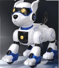 GuKKK Roboter Hund Kinder Ferngesteuerter Spielzeug, Interaktiver Anfassen und Folgen Roboterhund mit 17 Funktionen, programmierbarer Tanz Musik RC Hund Roboter Spielzeug (Blau) von GuKKK