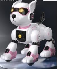 GuKKK Roboter Hund Kinder Ferngesteuerter Spielzeug, Interaktiver Anfassen und Folgen Roboterhund mit 17 Funktionen, programmierbarer Tanz Musik RC Hund Roboter Spielzeug (Rosa) von GuKKK