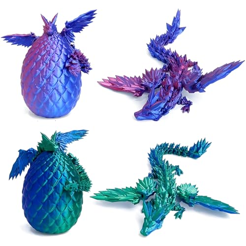 Guador 3D Gedrucktes drachenei mit Drache,2 Stück Drachenei Geheimnisvolle Flügelstil Drachen,Drache im Ei,Dragon Egg,Figuren Überraschung Easter Dracheneier Wohnkultur,Blau-Lila+Blau-Grün Guador 3D Gedrucktes drachenei mit Drache,2 Stück Drachenei Geheimnisvolle Flügelstil Drachen,Drache im Ei,Dragon Egg,Figuren Überraschung Easter Dracheneier Wohnkultur,Blau-Lila+Blau-Grün von Guador