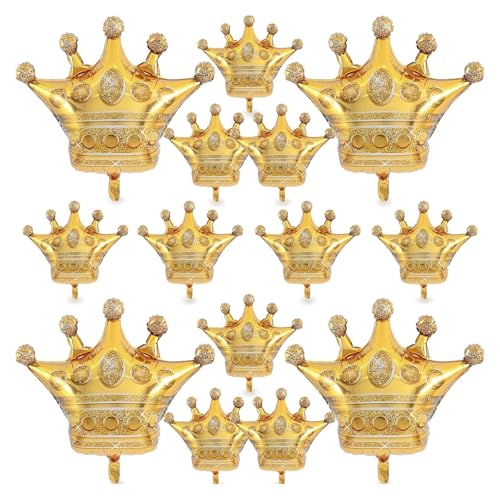 14 x Kronenballons mit Goldfolie für Geburtstag, Hochzeit, Party, Babyparty, Dekoration, 4 Riesen und 10 Mini-Größe 14 x Kronenballons mit Goldfolie für Geburtstag, Hochzeit, Party, Babyparty, Dekoration, 4 Riesen und 10 Mini-Größe von GuassLee