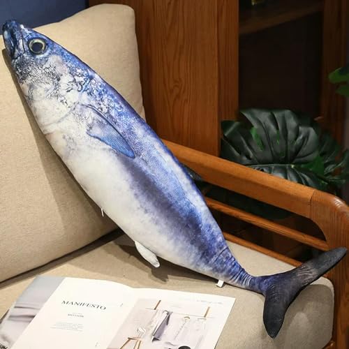 GudiWH 3D Fisch Plüsch Spielzeug Plüsch Thunfisch Lachs Saury Zackenbarsch Kissen Kreatives Sofa Kissen Geschenke Kinder Spielzeug Geburtstag 100cm 3 von GudiWH