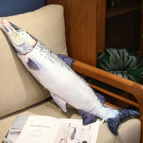 GudiWH 3D Fisch Plüsch Spielzeug Plüsch Thunfisch Lachs Saury Zackenbarsch Kissen Kreatives Sofa Kissen Geschenke Kinder Spielzeug Geburtstag 80cm 2 von GudiWH