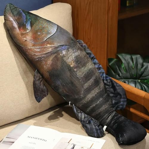 GudiWH 3D Fisch Plüsch Spielzeug Plüsch Thunfisch Lachs Saury Zackenbarsch Kissen Kreatives Sofa Kissen Geschenke Kinder Spielzeug Geburtstag 80cm 4 von GudiWH