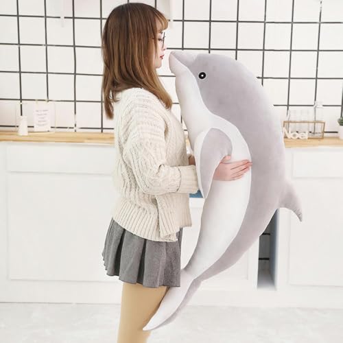 GudiWH Delfin Plüschtier Cartoon Tier Puppe weiches Kissen süße Kinder Geburtstagsgeschenk 50cm 3 von GudiWH