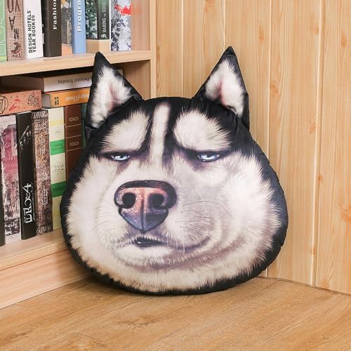 GudiWH Niedliche Husky Plüschtier Kissen Puppe Hund Kopf Puppe kreative Hundepuppe Kinder Geburtstagsgeschenk 50cm 3 von GudiWH