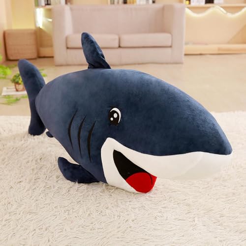 GudiWH Niedlicher Hai Plüschtier Hai Puppe Nickerchen Kissen Büro Sitz Kissen Puppe Kinder Geburtstagsgeschenk 100CM 2 von GudiWH