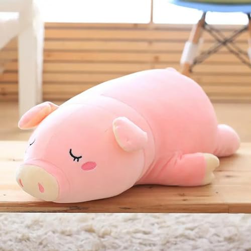 GudiWH Super süßes schlafendes Schwein Plüschtier, weiches Tierspielzeug Puppe, Kinder Kawaii Spielzeug, süße Kinder Geschenk Puppe 45cm 1 von GudiWH