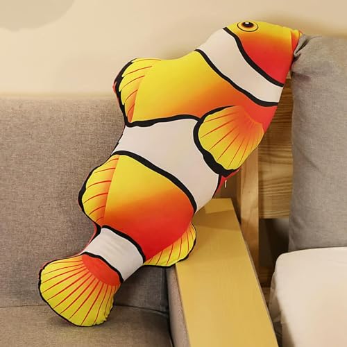 Neue 3D Clownfisch Lebensechte Fisch Plüsch Spielzeug Goldfisch Plüsch Sofa Kissen Kreative Geschenke Spaß Dekorieren Geburtstag 40cm D von GudiWH