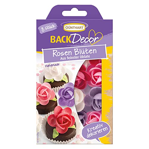 Günthart BackDecor | Rosenblüten in rosa, lila und weiß | aus feinster Oblate | für Kuchen und CupCakes Günthart BackDecor | Rosenblüten in rosa, lila und weiß | aus feinster Oblate | für Kuchen und CupCakes von Günthart