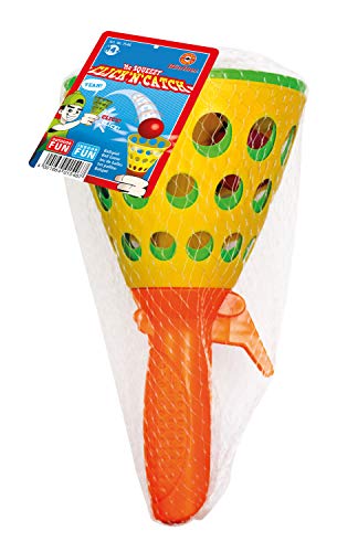 Günther Flugspiele 1546 - Fangballspiel Mc Squeezy Click'n'Catch, ca. 10,5 cm, Geschicklichkeitsspiel mit 2 Fangbechern und 3 Bällen, für Kinder ab 4 Jahren, Ballspiel für drinnen und draußen von GÜNTHER FLUGSPIELE