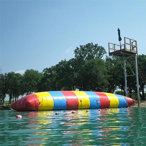 Aufblasbares Wasser-Blob-Katapult Für Den Außenbereich, Spielzeugpark, Spielkissen Aus PVC-Material Mit Luftpumpe Für Gewerbeparks, Seen,6.6Ft/2M*16.4Ft/5M,Burst von Gueploer