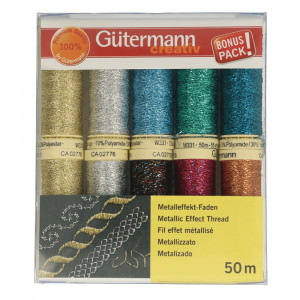 Gütermann Fadenset Nähfaden Metallic 8 Farben 50m - 10 Stk von Gütermann