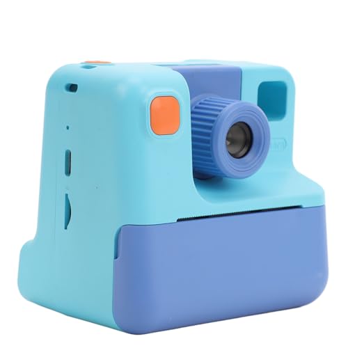 Gugxiom Kinderkamera, 2,0-Zoll-HD-Farbdisplay, Drehbares Objektiv, Echtzeit-Thermodruck, Digitalkamera mit Druckpapier, für Kreative Selfies (Blue) von Gugxiom