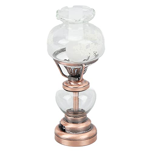 Gugxiom Puppenhaus-Miniaturlampe Im Maßstab 1:12, Puppenhaus-Lichter aus Glas mit 120-mAh-Akku, Vintage-Zubehör Im Maßstab 1:12 für Puppenhaus, 6,2 cm (Bronze) von Gugxiom