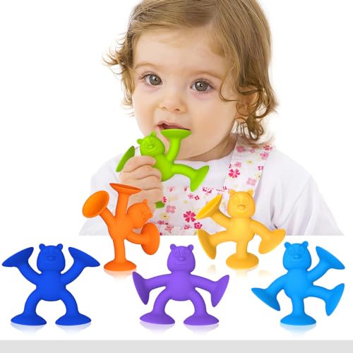 Saugnapf Spielzeug Kinder, Badewannen Spielzeug,Niedlicher Bär Montessori Spielzeug ab 3 Jahre Reise Spielzeug Autismus Sensorik Spielzeug Silikon Bausteine Spielzeug für 3 4 5 6 7 8 Jahre von Guibola