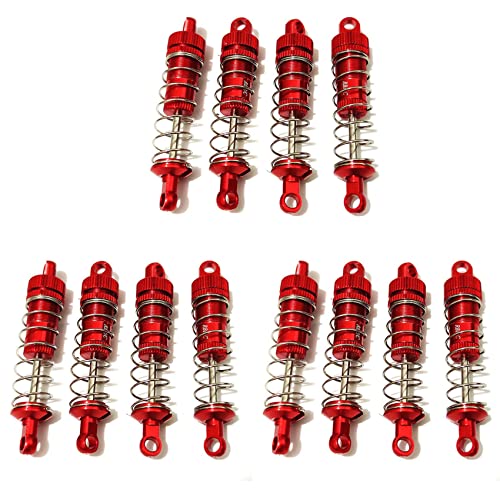 Guihydur 12 Teiliger Stoßdämpfer Hinten Aus Metall für C14 C24 MN D90 MN45 18301 A959 K929 Rc Auto Upgrades, Rot von Guihydur