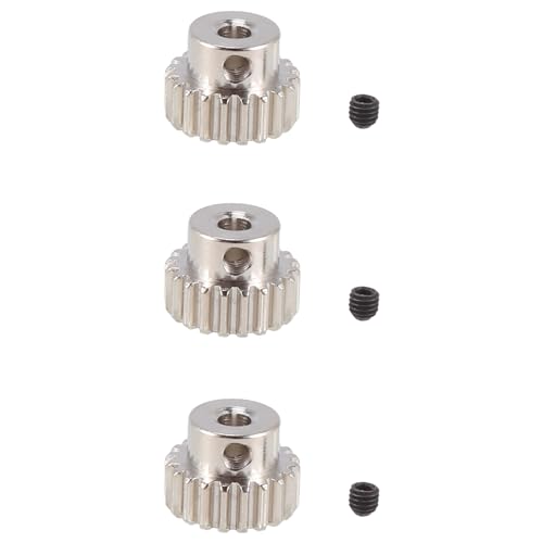 Guihydur 3 STÜCKE 3,175 mm Welle Metallritzel Motorgetriebe 32DP 48DP 64DP M0.6 M0.8 für 1/10 1/8 RC Auto 3650 3660 Ersatzteile 20t von Guihydur