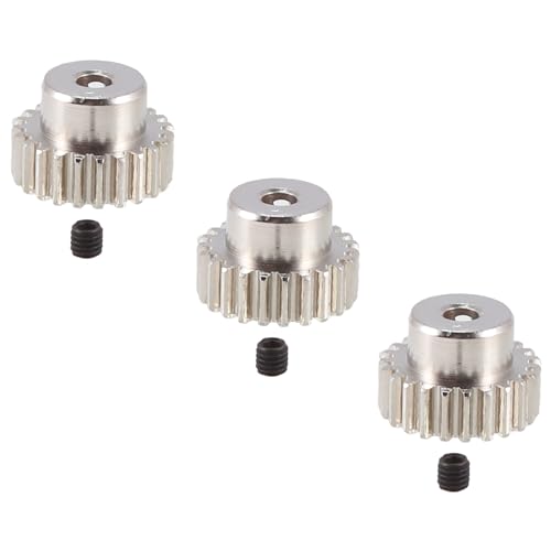 Guihydur 3 STÜCKE 3,175 mm Welle Metallritzel Motorgetriebe 32DP 48DP 64DP M0.6 M0.8 für 1/10 1/8 RC Auto 3650 3660 Ersatzzubehör 23t von Guihydur