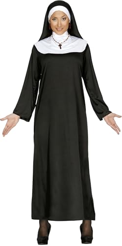 FIESTAS GUIRCA | Nonne Kostüm für Damen (42-44/L) - Kleid und Haube - Religiöse Kostüme für Halloween, Karneval und Kostümpartys - Ideal für Erwachsene - Schwarz und Weiß von FIESTAS GUIRCA