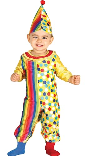 FIESTAS GUIRCA | Clown Baby Kostüm (18-24 Monate) - Enthält Mütze und Overall - Zirkus- und Komödie Kostüme für Halloween, Karneval und Kinderpartys - Ideal für Unisex Babys - Mehrfarbig von FIESTAS GUIRCA