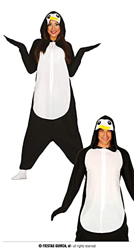 FIESTAS GUIRCA Pinguin Kostüm Erwachsene- Größe L 42 –44 - Pinguin Kostüm Herren, Pinguin Kostüm Damen, Jumpsuit Pinguin Karneval, Pinguin Onesie Fasching, Kostüm Damen Lustig, Lustige Kostüme Männer von FIESTAS GUIRCA