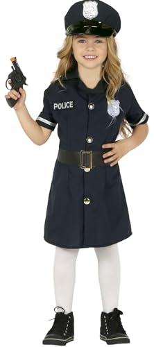 Fiestas Guirca Polizistin Mädchen Kostüm inklusive dunkelblaues Kleid mit Gürtel und Polizeimütze Alter 7-9 Jahre für Halloween oder Karneval/Fasching von Fiestas Guirca