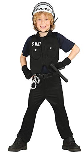 Guirca - SWA Polizei Kostüm Größe 7-9 Jahre schwarz (85648) von Fiestas GUiRCA