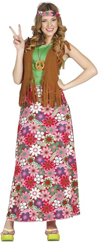 Hippie-Kostum für Damen, Flower Power large bunt von FIESTAS GUIRCA