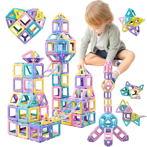 44 Pcs Magnetische Bausteine,Magnetbausteine Spielzeug ab 2 3 4 5Jahre, Magnete Kinder Spielzeug Ab 2 3 4 5 Jahre,STEM Kreativität Geschenk Kinder für Kinder 3 4 5 Jahre alte Jungen Mädchen Geschenke von Guishop-EU