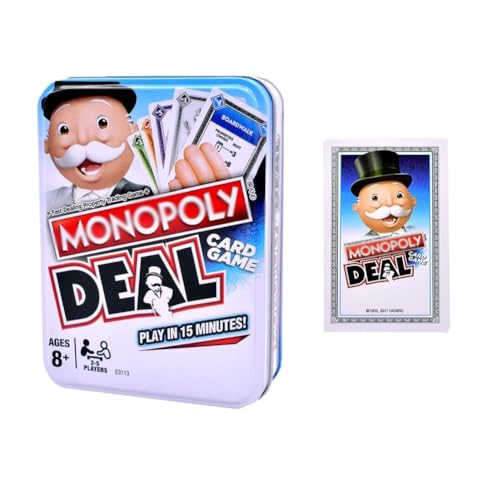 Brettspiele Monopolly-Deal Kartenspiel Schnelles Spiel Monopoly-Deal Kartenspiel für Kinder und Familien mit 110 Karten Familien Spielablauf, ab 8Jahren(C) von Gujey