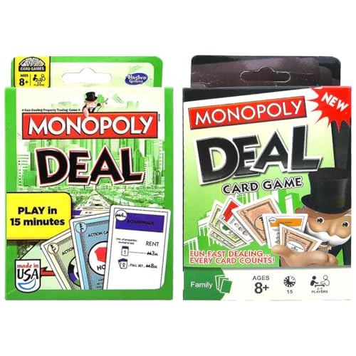 Brettspiele Monopoly-Deal Kartenspiel Schnelles Spiel Monopoly-Deal Kartenspiel für Kinder und Familien mit 110 Karten Familien und Kinder ab 8 Jahren 2-Sätze von Gujey