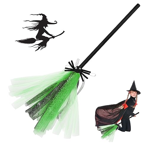 Gukasxi Halloween Hexenbesen, Hexe fliegender Besenstiel, Kinder Hexenbesen, 80cm Hexe magischer Besen, Kostümierung Halloween Cosplay für Jungen Mädchen, Hexe fliegende Besen Kostümrequisiten von Gukasxi