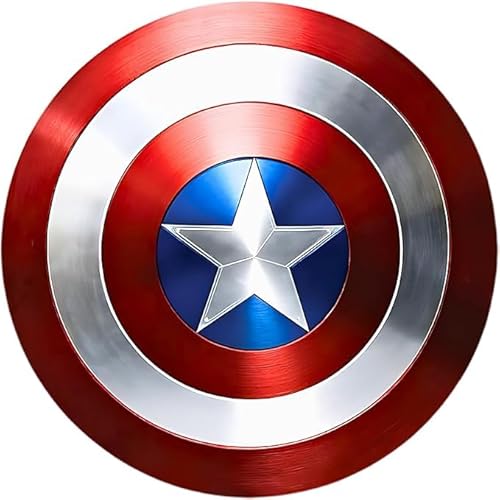 Captain Round Handmade America Shield Metal Replica Round Halloween Shield, Cosplay Shield, LARP Red Rustic America Shield von Gulvintilabcal