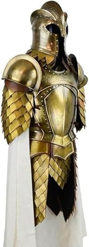 Gulvintilabcal Armor Body Half Medieval Suit Steel Knight Larp Armour Warrior Cuirass Full King./ Half Medieval Armor for Men, 1.8 m, Gold von Gulvintilabcal