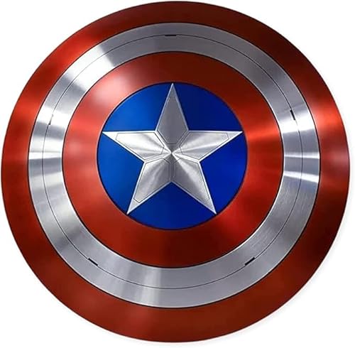 Gulvintilabcal Captain America Schild 55.9 cm Cosplay Accessory Stahl und Leder Weiß und Rote Oberfläche All Ages Film Captain America Rollenspiel Requisiten Strahlen von Gulvintilabcal