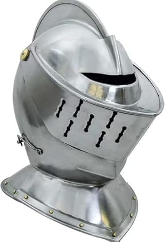 Gulvintilabcal Europäischer geschlossener Helm Mittelalter Ritter LARP Rüstung Kostüm Halloween Helm Rüstung von Gulvintilabcal