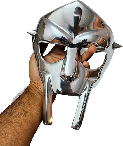 Gulvintilabcal Halloween Mittelalter Gladiator MF Doom Kostüm Maske Re-Enactment Erwachsene Custom Crafted Mask Aluminium von Gulvintilabcal