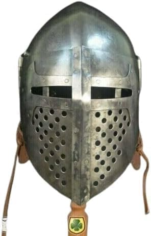 Gulvintilabcal Handgefertigtes Bascinet Knight Buhurt Battle Armor Steel Sammlerstück Mittelalterliche Kriegerrüstung Geschenk Artikel für Erwachsene Cosplay Schauspieler & Halloween von Gulvintilabcal