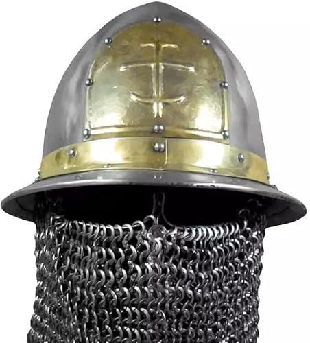 Gulvintilabcal Helm Ritter Stahl Byzantinischer Kesselhut Helm Halloween Antik Mittelalter von Gulvintilabcal