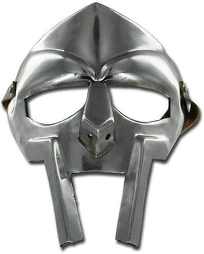 Gulvintilabcal MF Doom Gladiator-Rüstungsmaske, Wahnsinnsschurke, 18 g, mildes Aluminium, mittelalterlich, handgeschmiedeter Sca-Larp-Helm, Römer-Rüstung, Doom-Maske, Halloween-Kostüm von Gulvintilabcal