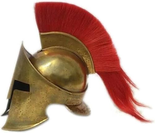 Gulvintilabcal Mittelalter Rüstung Griechischer Spartaner Helm - Roman 300 Film König Leonidas Film Helme Ohne Ständer - Metal Legions Herren Spartan Krieger Kopfbedeckung Kostüm Theater Spielen von Gulvintilabcal